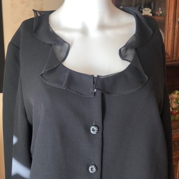 Virgo Petite Black Button-up Blazer Sz14 NWTS - Picture 3 of 8